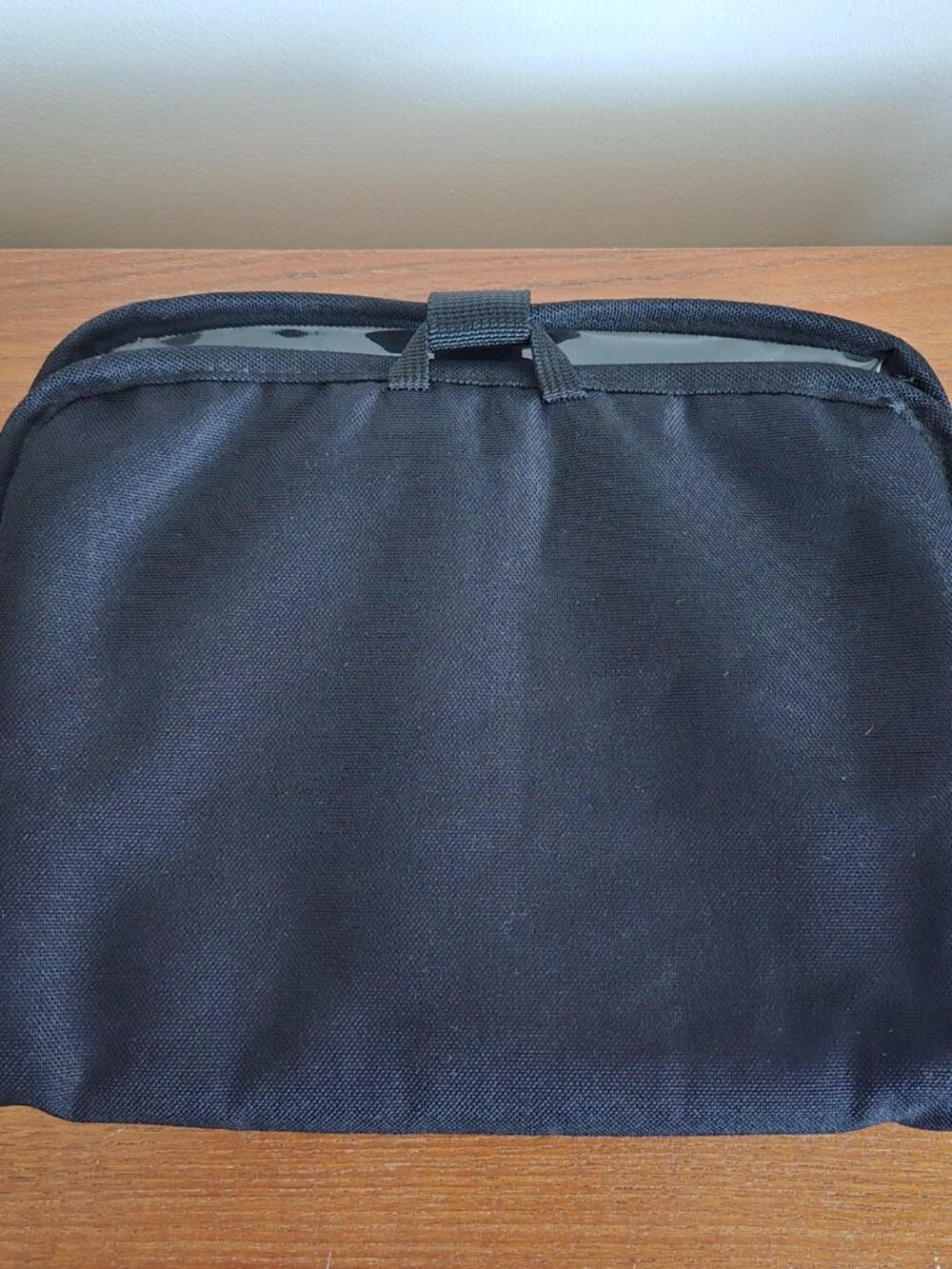 Travel Organizer Pouch with 2 Clear Transparent Zipper Pockets and Closure Strap - Picture 4 of 11